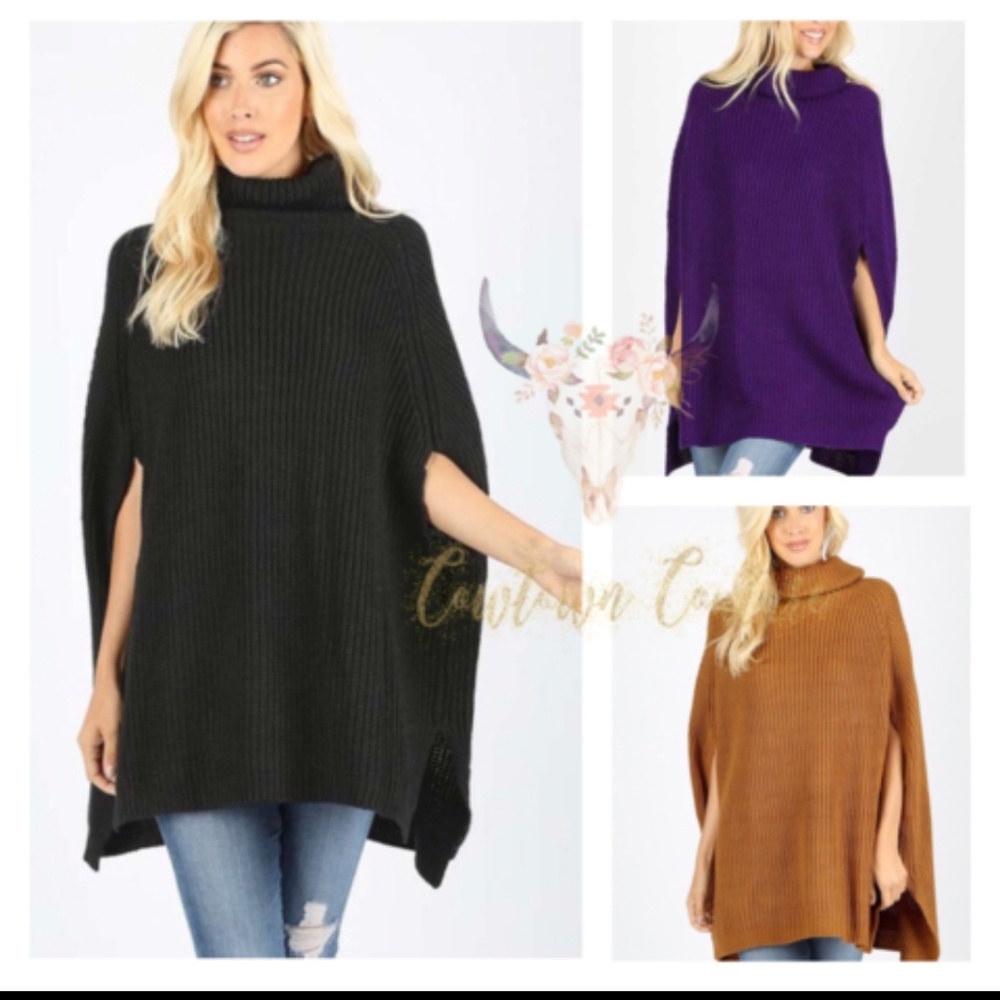 Black poncho sweater